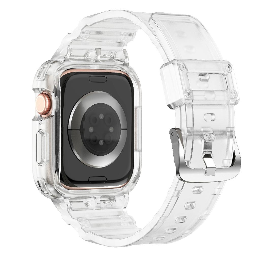 For Apple Watch Series 10 46mm TPU One-Piece Solid Color Watchband with Protective Case