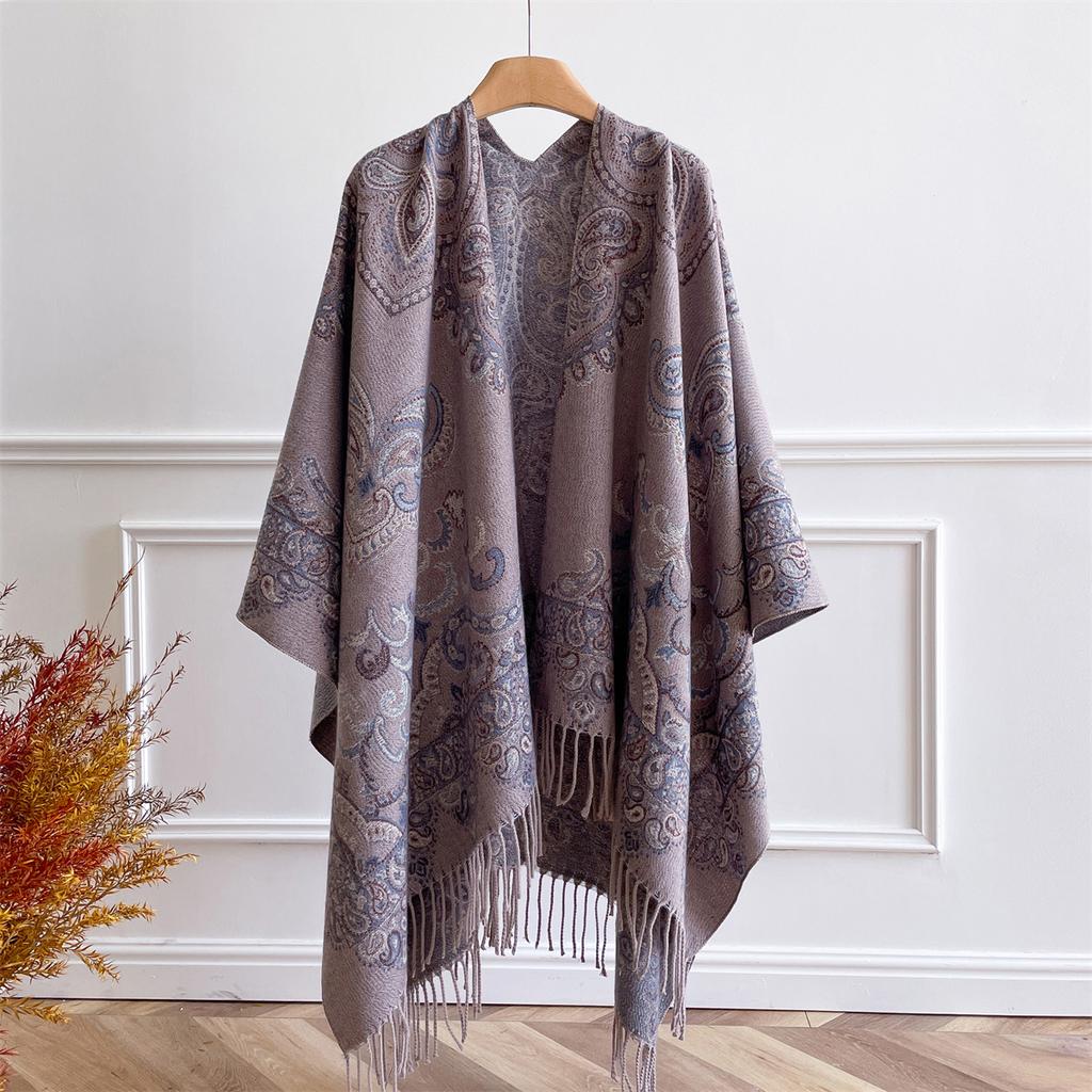 Women Luxury Imitation Cashmere Ponchos Capas Scarf Winter Men Pashmina Shawl Scarve Wrap Jacquard Femme Thick Blanket Stole