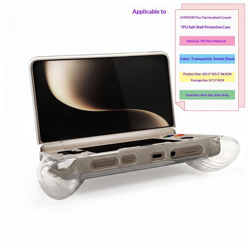 2In1 Soft Tpu Protective Case With Grip For Ayn Shockproof Anti-Scratch Cover Handheld Gaming Console Accessories