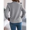 HNXC Elegant Solid Color Ruffled Long-sleeved Pullover Sweater for Women's Autumn and Winter
