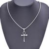 4mm Breite Edelstahl Schmuckkette Halsketten Für Damen Herren Zubehör Ankh Kreuz Anhänger Charms Halskette Statement Mode