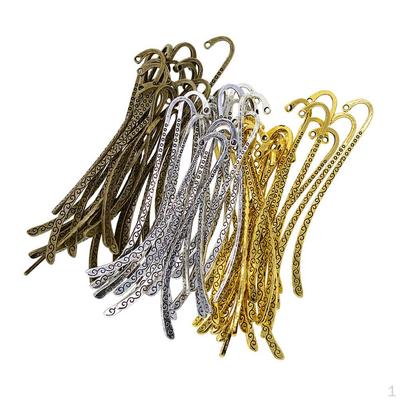 60pcs Mixed Metal Bookmarks Book Mark with Hook Jewelry Findings DIY Pendant