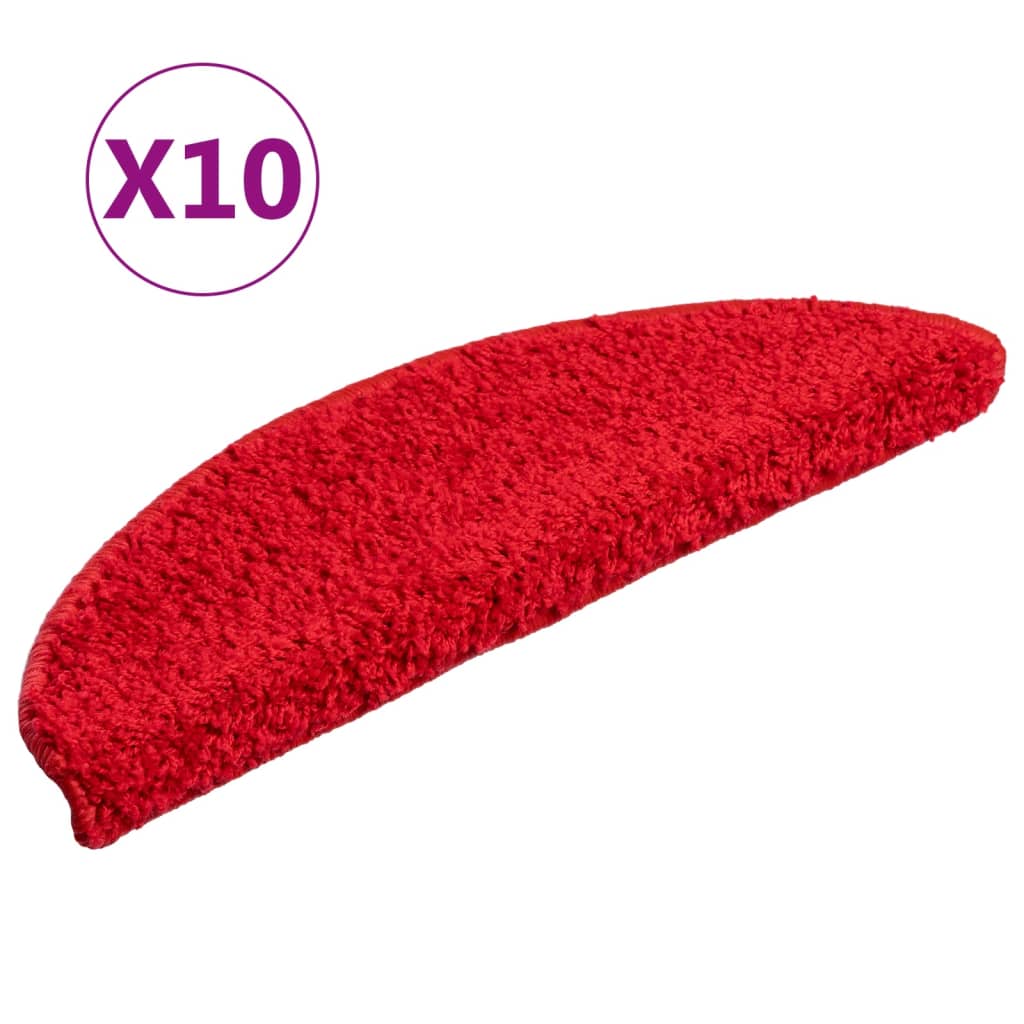 Stair Treads 10 pcs. 56 x 17 x 3 cm Red Semi Circular
