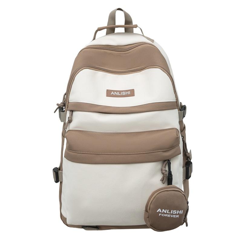 Schoolbag Backpack Men's and Women's Large Capacity Simple Student School Bag Lightweight Travel Bag Commuter Computer Backpack School Bag