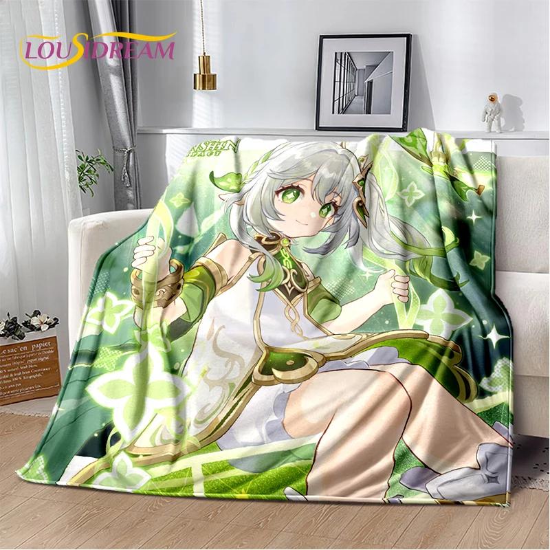 New Genshin Impact Character Solo Cartoon Game Soft Blanket,Soft Throw Blanket for Home Bedroom Bed Sofa Picnic Child Gift