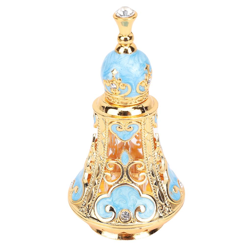 Vintage Enamel Perfume Bottle Middle Eastern Exquisite Elegant Metal Refillable Perfume Bottle