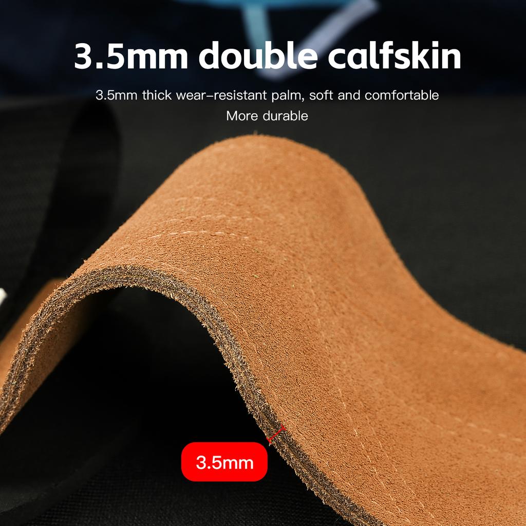 Gym Gloves Weightlifting Cowhide Leather Anti-Slip Breathable for Fitness Training Workout Pull-up Deadlift Palm Protection