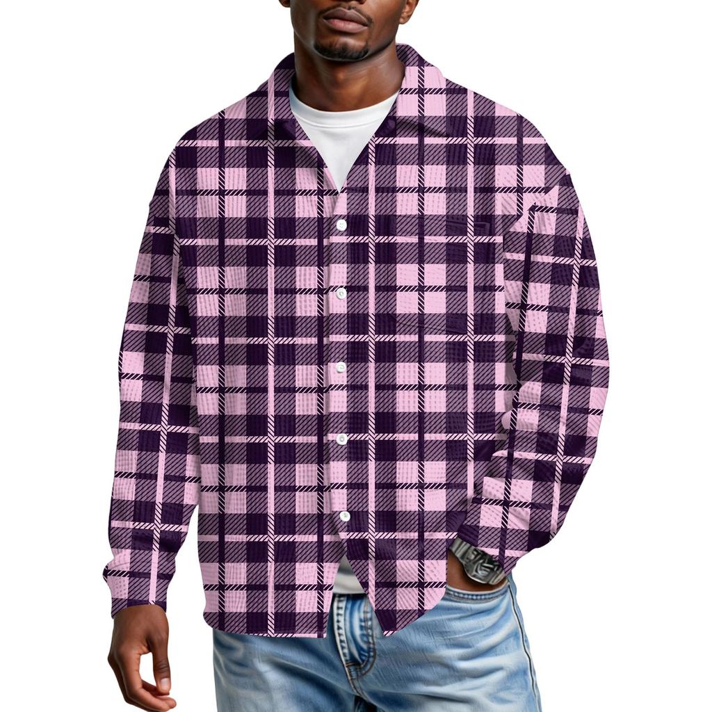 Chemise Décontractée à Boutons et Manches Longues pour Homme avec Poche