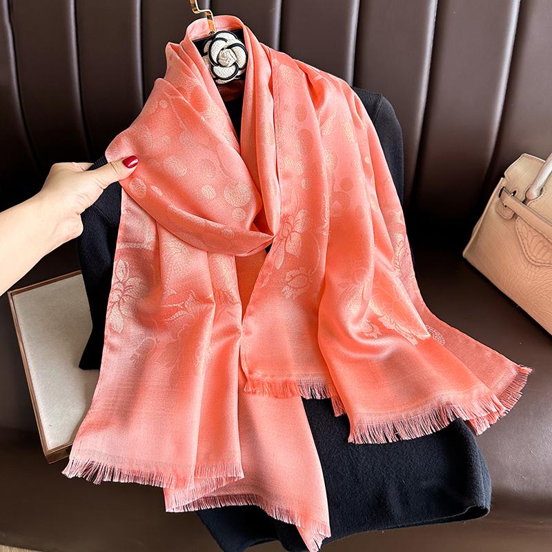 New Autumn Women Jacquard Scarf Shawl Fashion Elegant Lady Long Printing Decorate Scarves Warm Thick Stoles for Lady Bufanda