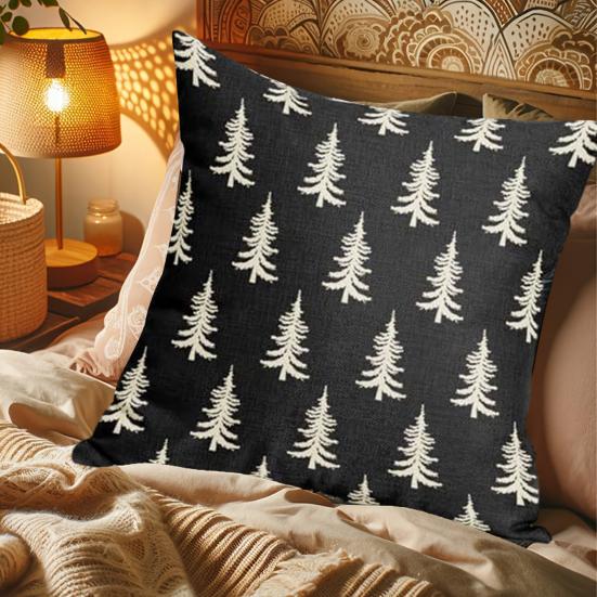 45x45CM Povlak na dekorační polštář s vánočním stromkem Vánoční potisk Povlak na polštář Domov Obývací pokoj Ložnice Pohovka Postel Dekorační čtvercový povlak na polštář