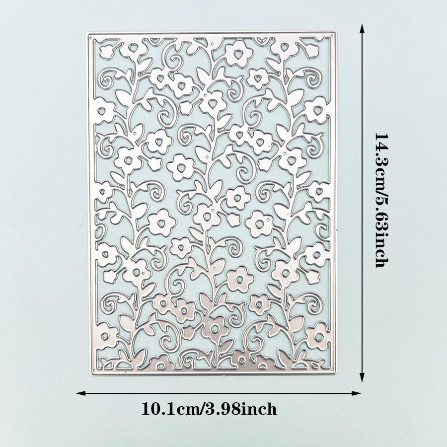 Flower Background Frame Metal Cutting Dies Stencil for DIY Scrapbooking Photo Album Embossing Paper Cards Crafts Diecuts