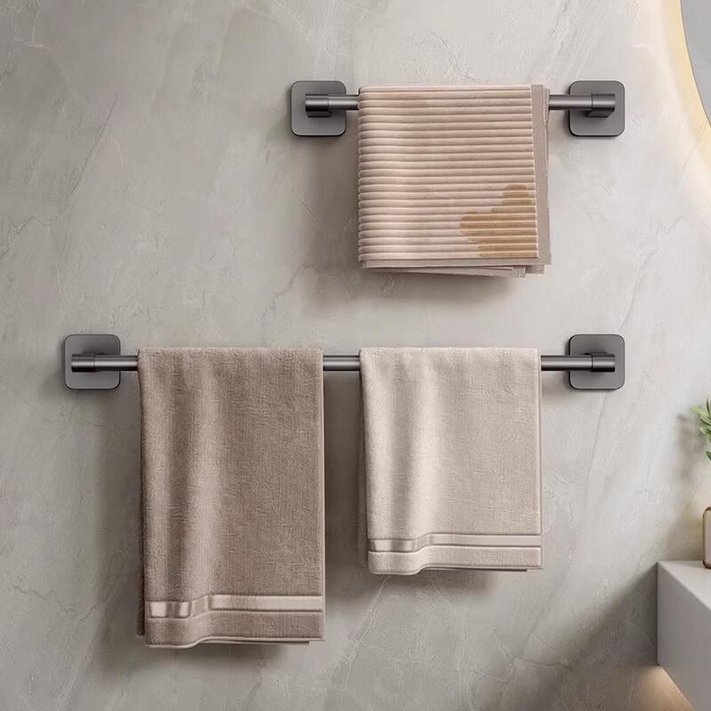 Handun Single Rod Bathroom Towel Rack with Hooks