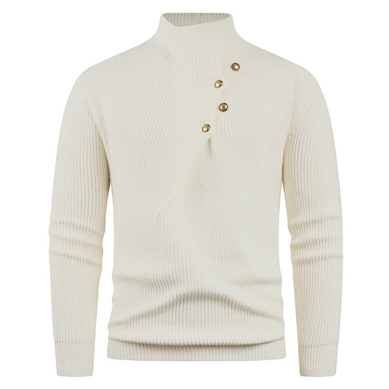 Men s Asymmetrical Button Knit Sweater - Autumn/Winter 2025 Collection 3XL бежевый