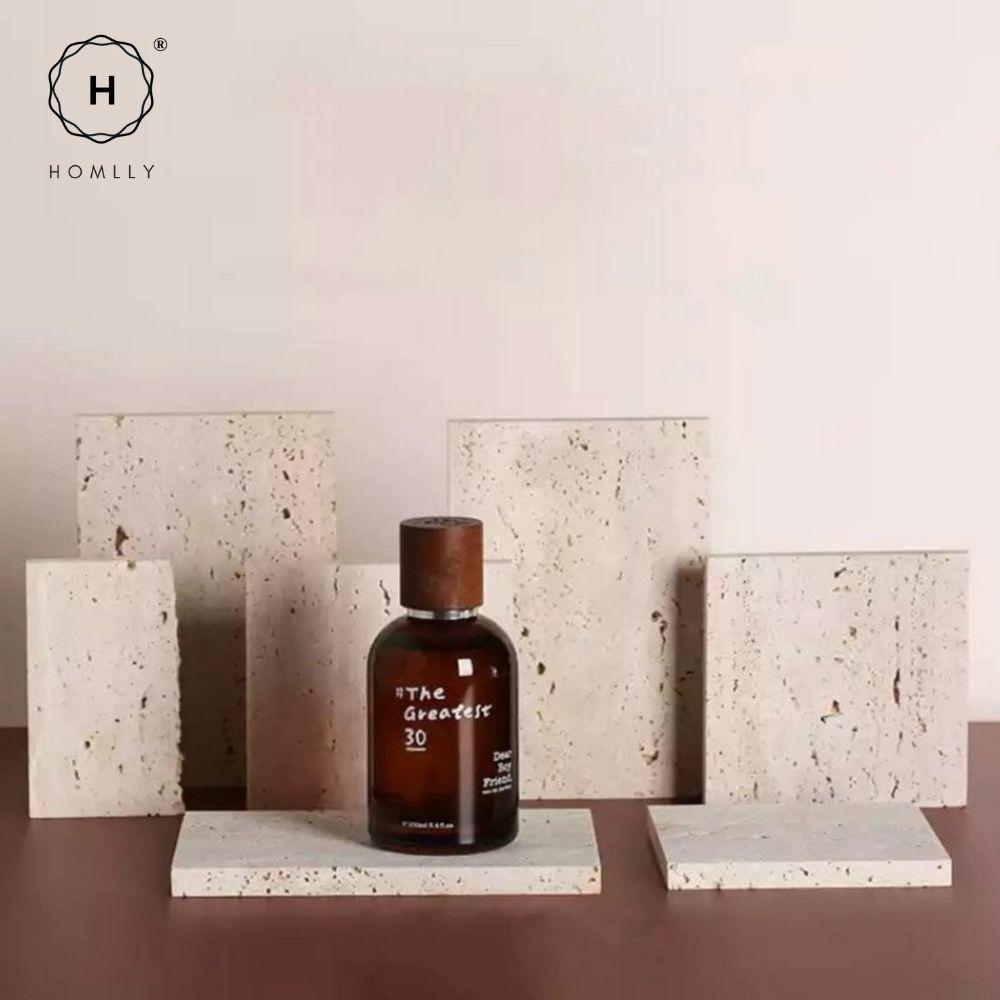 Homlly Beige Travertine Decorative Stone Tray Slab (X5 PCS)