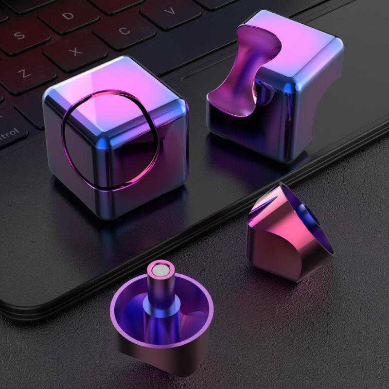 Stress Relief Cube Fidget Spinner EDC Metal Spinning Top Tip Gyroscope Anxiety Reducing Toys Relieve Anti-Stress Decompression