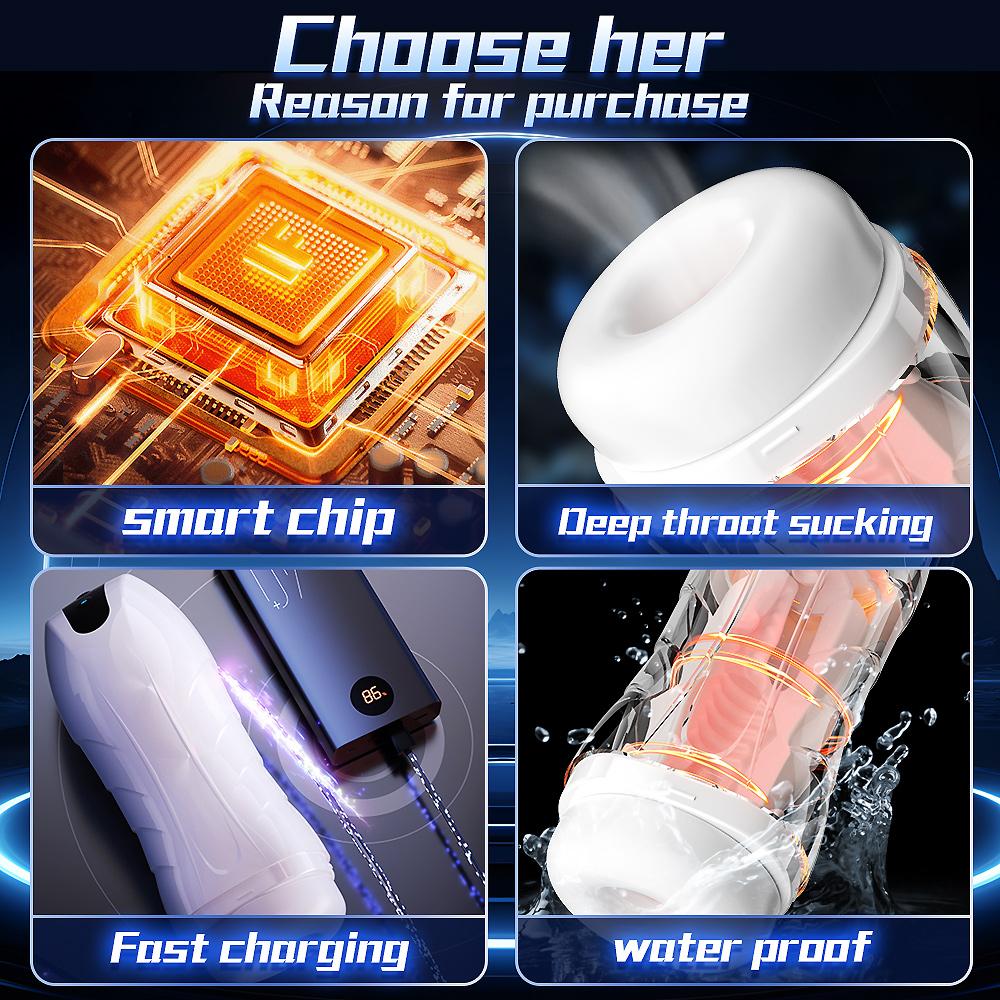 Automatic Male Masturbator Cup Automatic Blowjob Suking Machine Real Vagina Pocket Pussy Penis Oral Masturbatio Sex Toys For Men