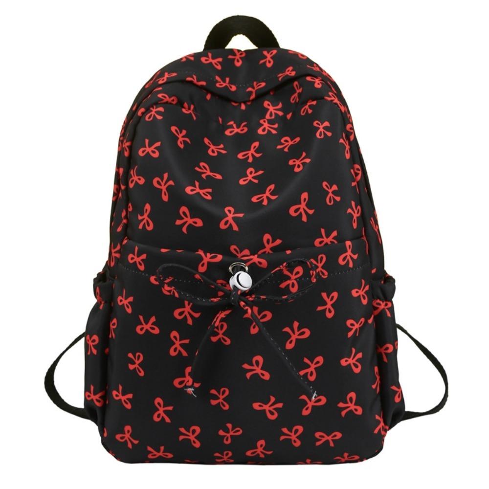 

Fashion Multi-Pocket Bow Shaped Backpack Large Capacity Adjustable Straps Travel Backpack Students School Bag Outdoor