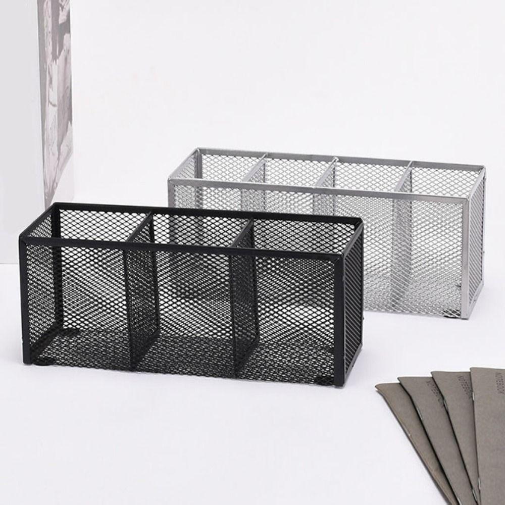 Modern Desk Display Holder Metal Pen Storage Box Multifunctional Pencil Holder School Supplies