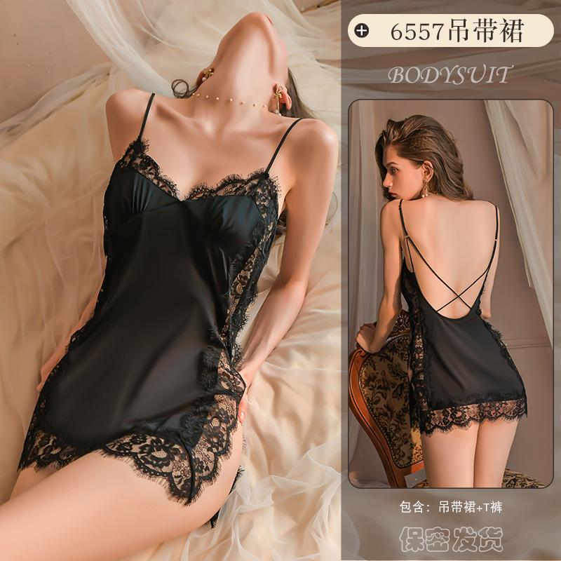 Erotic Lingerie Women'S Sexy Lace Pajamas Test Split Ends Uniform Temptation Hot Passion Nightgown 6557