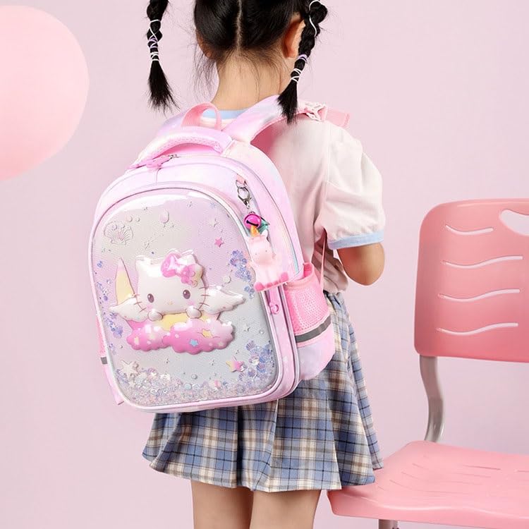 Cosbanana Hello Kitty Princess Ariel Backpack for Elementary School Lightweight Backpack with Sequins and Perfect for Girls and School and New a Great