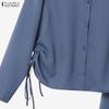 ZANZEA Women Long Sleeve Blouse and Long Skirts Casual Two Piece Suit Sets