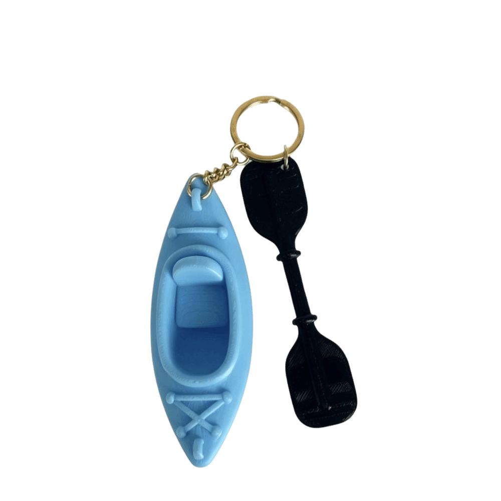 PLA Kayak Keychain 3D Shape Key Ring Decorative Trinket Canoe Pendant  Gift