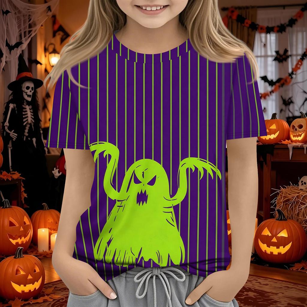 Kids Halloween Short Sleeve T-Shirt for Boys and Girls