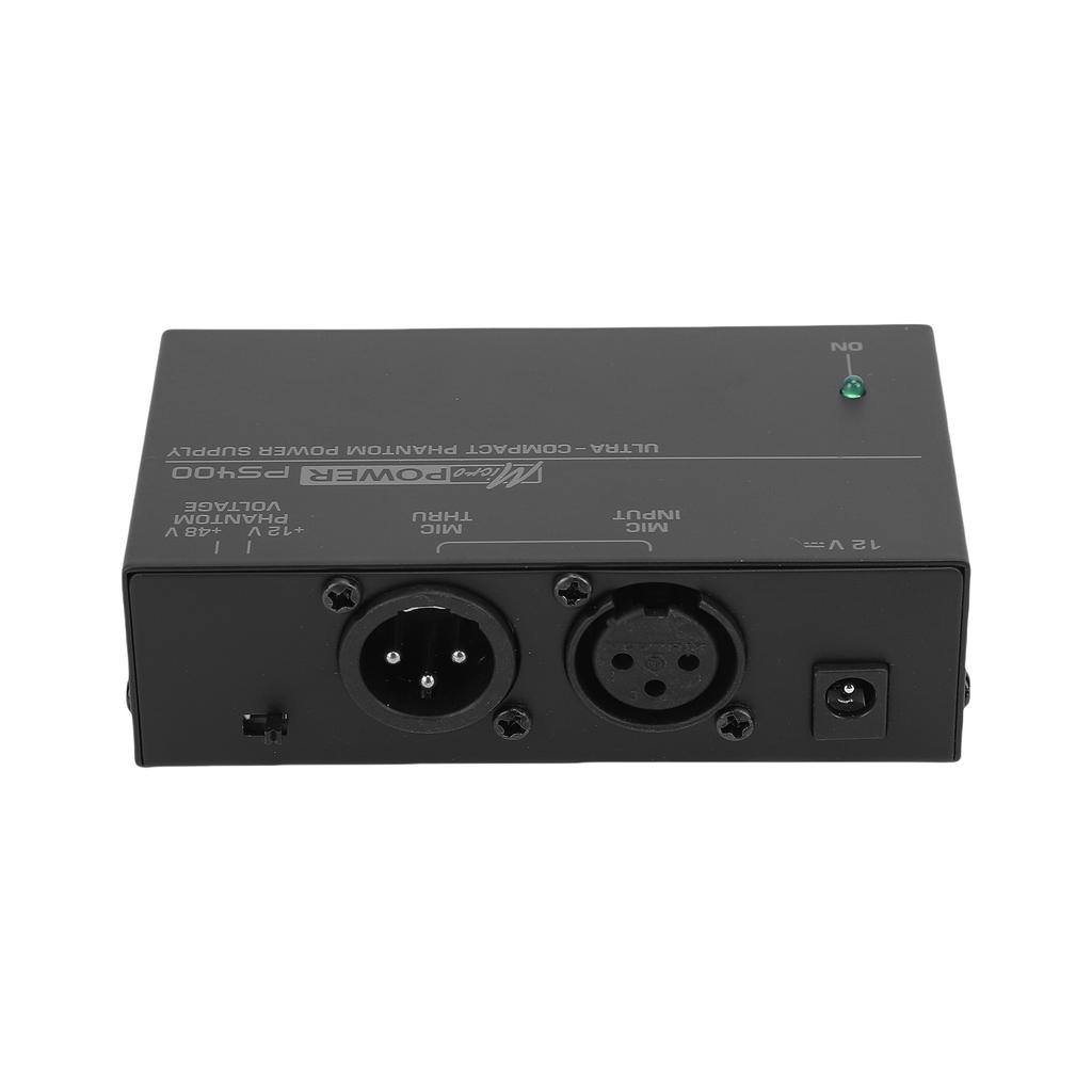 Microphone Phantom Power Supply 48V 12V Microphone Low Noise Sound Device Metal Shell Mic Power Phantom Box for