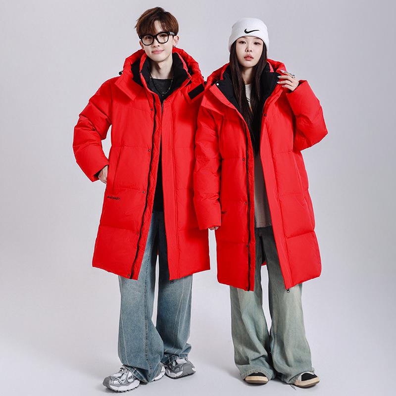 

New Cross-Border Mid-Length Extreme Cold Couple Down Jacket: Trendy, Thickened Winter Outerwear for Men & Women XL