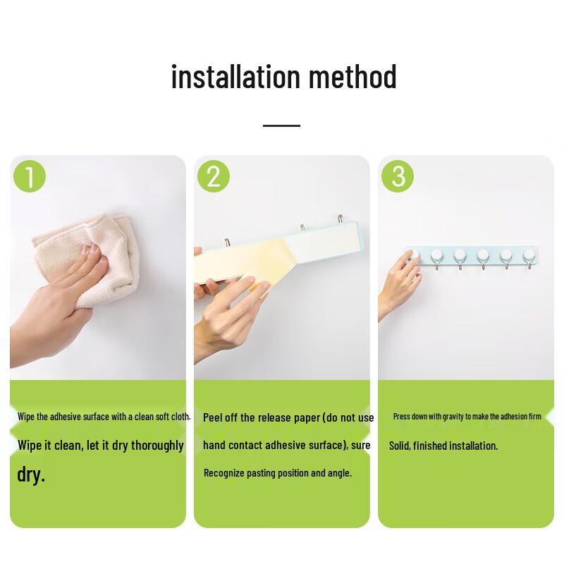 CHAHUA Adhesive 6-Hook Wall Rack