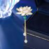 Chinese Style Lotus Fringed Brooch High-end Exquisite Retro Hanfu Cheongsam Placket Pin Accessories Clothes Pin