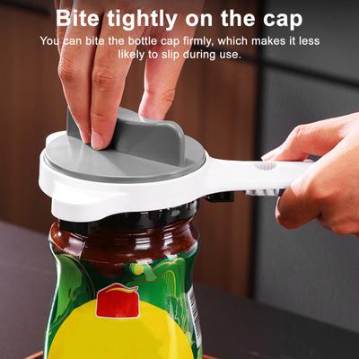 Can Opener Multi-Function Adjustable Rotatable Bottle Opener with Ergonomic Handle Lid Remover Tool for Seniors And Home Cooks Stainless