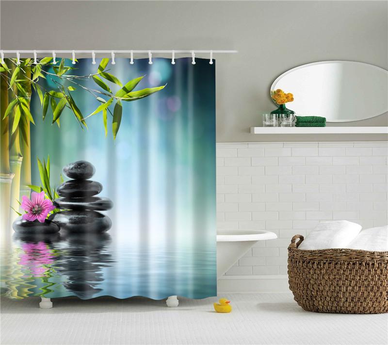 Forest Trees Printed 3D Bath Curtains Waterproof Polyester Fabric Washable Bathroom Shower Curtain Screen With Hooks Accessories