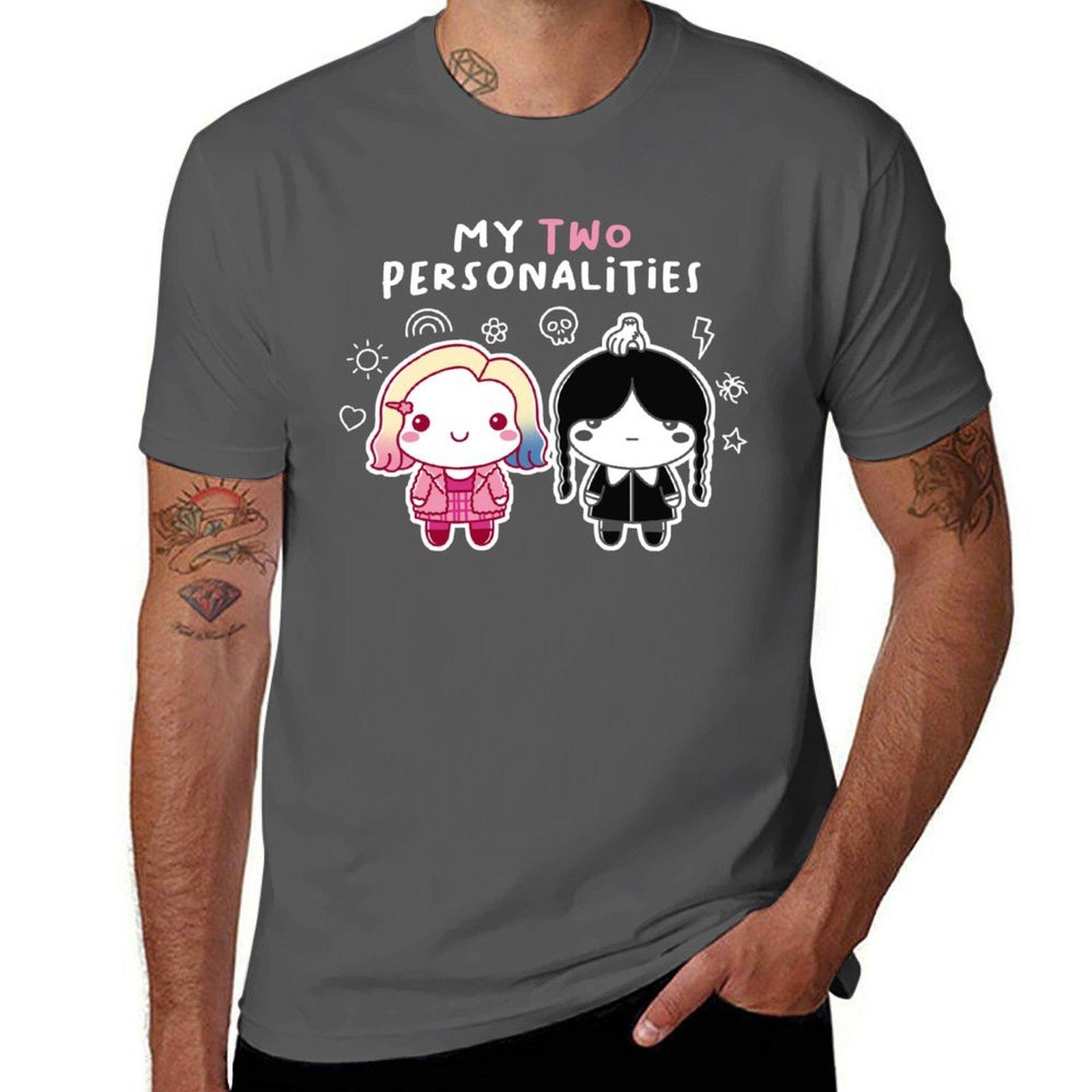 

Two personalities T-Shirt man t shirt designer t shirt man luxury T-Shirt 4XL