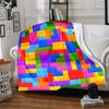 1pc Building Block Jigsaw Puzzle Blanket, Lightweight Flannel Throw Blanket for Sofa, Bed, Travel, Camping, Living Room, Office, Couch050