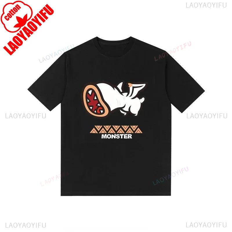 Monster Hunter Tshirt Funny Game Fans Cartoon Tops Cotton Korea Style Short Sleeve T Shirt Casual Hipster Streetwear Man Tees