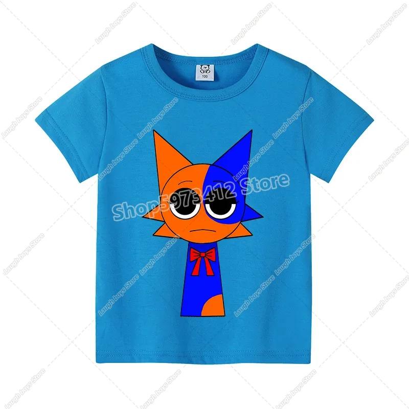 Sprunki T-shirt Boys Girls Tees Cartoon Children Clothes Fashion Casual Anime Printed Cotton Clothing Tops Summer Birthday Gifts