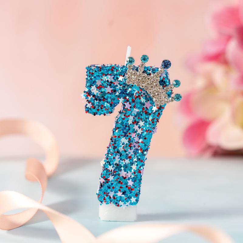 Creative New Crown Numbers Birthday Candles Party Holiday Cake Decorations