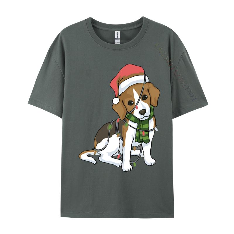Beagle Christmas Tree Decoration Funny Tshirt Unisex T Shirts Gifts Print Tshirts Casual Plus Size Tops Tee