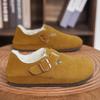 2025 Winter Cotton Warm Closed-Toe Birken Cork Slippers for Men & Women