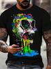 Unisex's Clothing Skeleton Graphic Print T-shirt Oversized T Shirt Unisex Summer Spring Oversized Punk Style Short Sleeve Outdoor Top