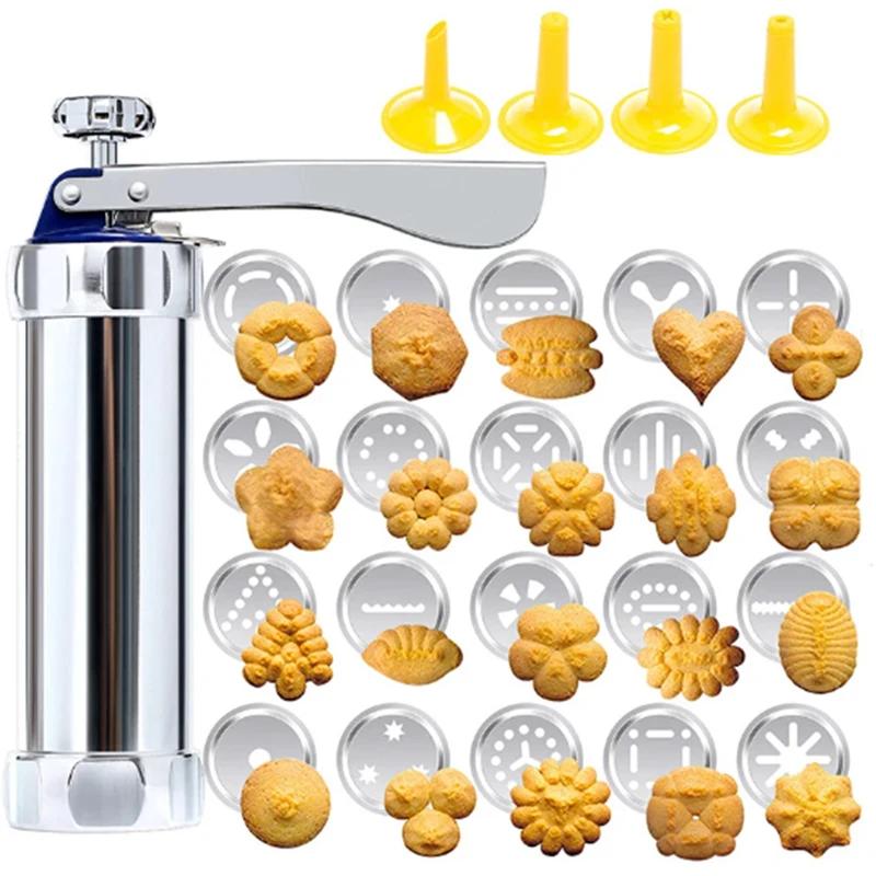 Stainless Steel Cake Cream Decorating Gun Sets Cookie Making Machine Nozzles Mold Pastry Syringe Extruder Kitchen Baking Tools