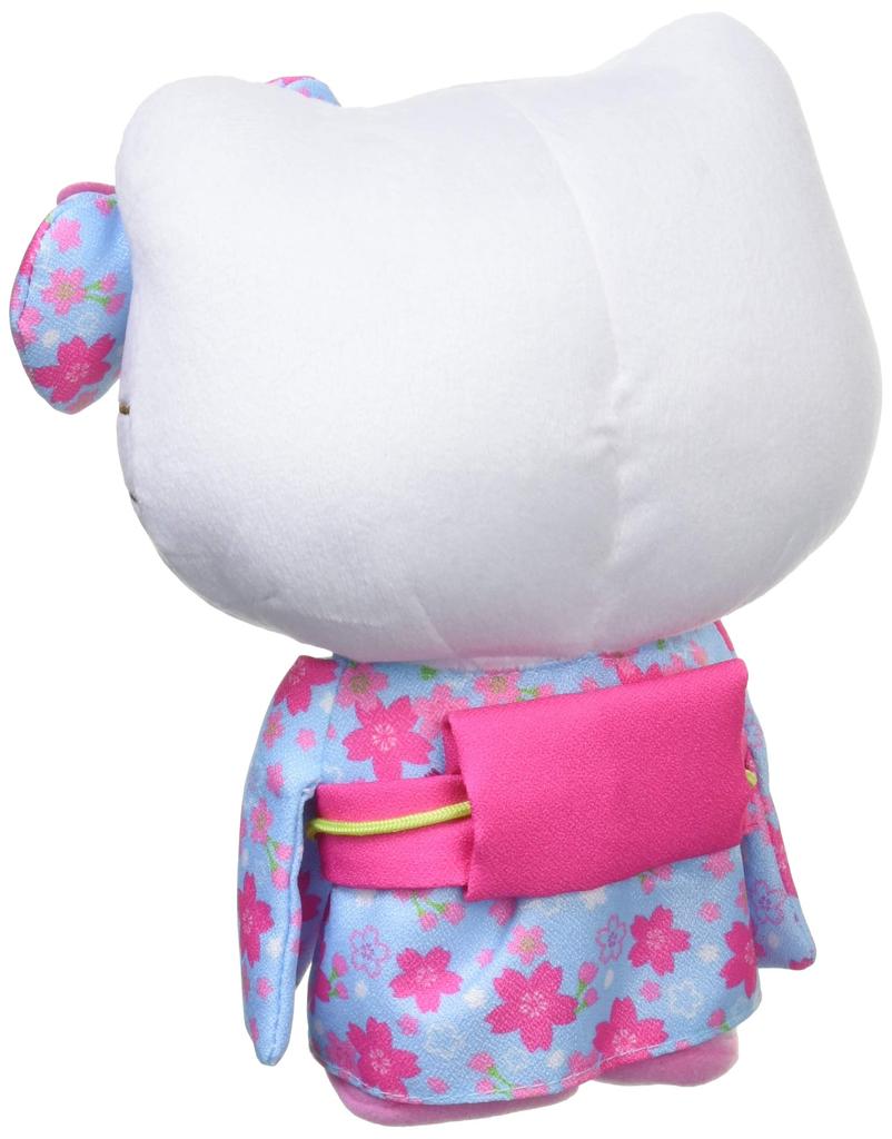 Sanrio Hello Kitty Sakura Kimono Series Light Blue Plush by Nakajima Corporation Toy, Small, 098467-17