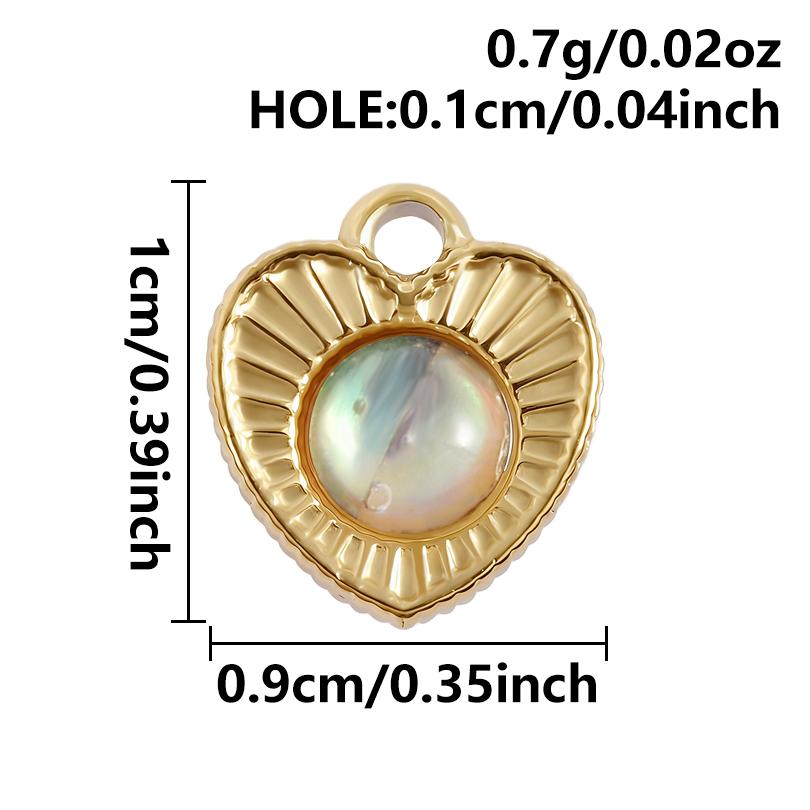 

2pcs Different Shape Transparent Drip Oil Abalone Shell Charm Stainless Steel Charms For Jewelry Making Pendant DIY Accessories
