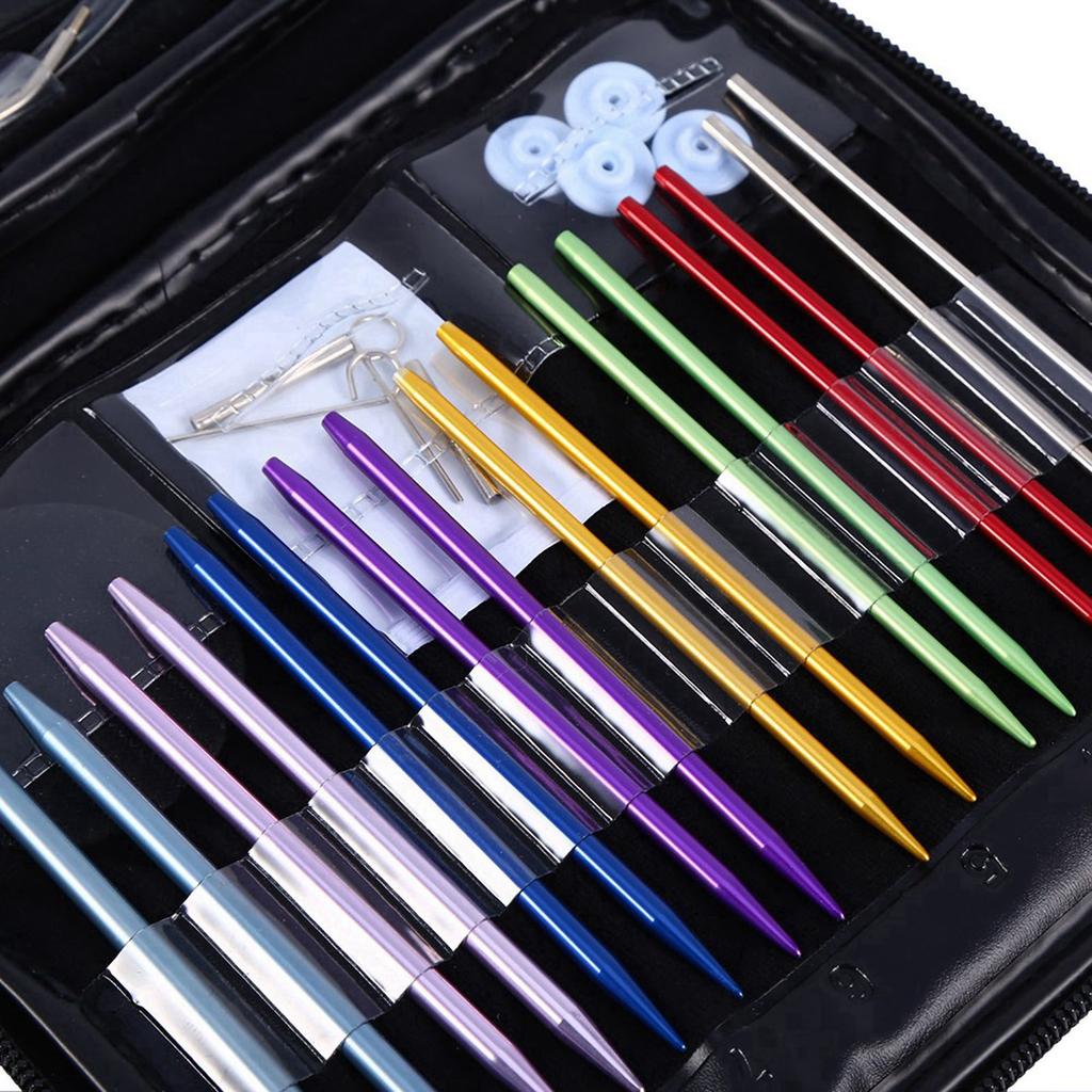 1 Set Interchangeable 13 Sizes Circular Knitting Needle Kit 3.0mm‑10mm with Case Circular Knitting Needle Set Knitting Kit
