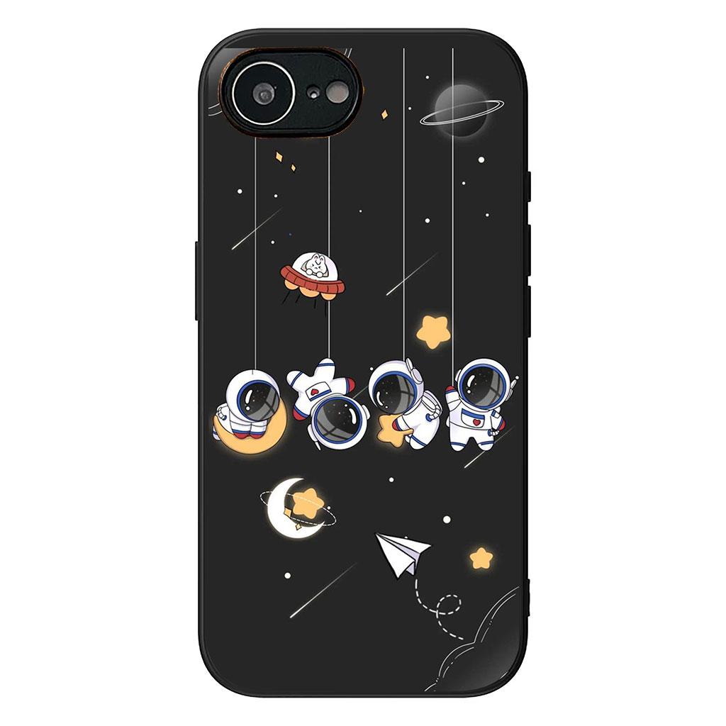 Art Astronaut Moon Sky Phone Cover Case for Apple iPhone 16 15 14 Plus 13 12 Mini 17 Pro Max + ProMax 16E Air 16+ Casing