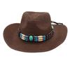 Straw hat women, jazz hat European and American western men, new fashionable outdoor sunshade and sun protection denim hat