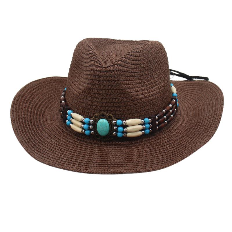 Straw hat women, jazz hat European and American western men, new fashionable outdoor sunshade and sun protection denim hat