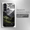 Tempered glass phone case suitable for Samsung Galaxy S26 S25 S24 S23 S22 S20 FE/Ultra/Plus mountain scenery, high-end fashion