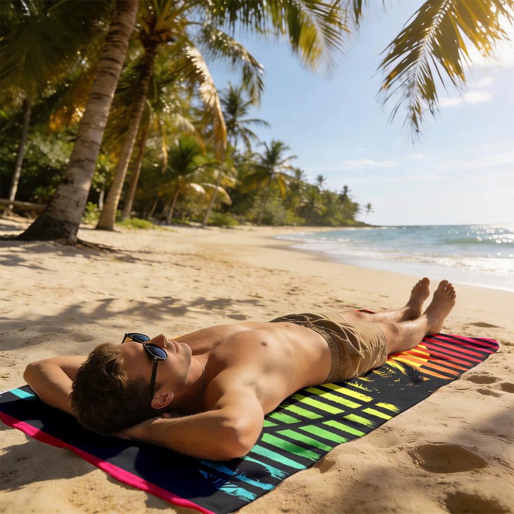 Toalla de Playa Palmera de Reggae Impresión 2D Unilateral Secado Rápido Suave Microfibra para Playa Piscina Spa Viaje Decoración Tropical Regalo